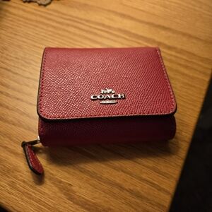 Coach Cherry Red Leather Card Holder